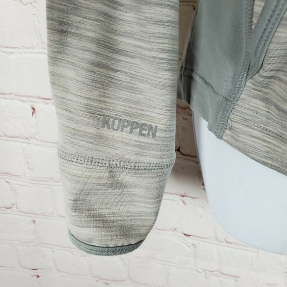 Koppen Womens XS Gray Spacedye Athletic Full Zip Running Jacket  Hand Holes - Picture 5 of 12